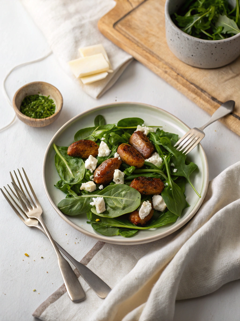 Spinazie Frischkäse Saus serving suggestion