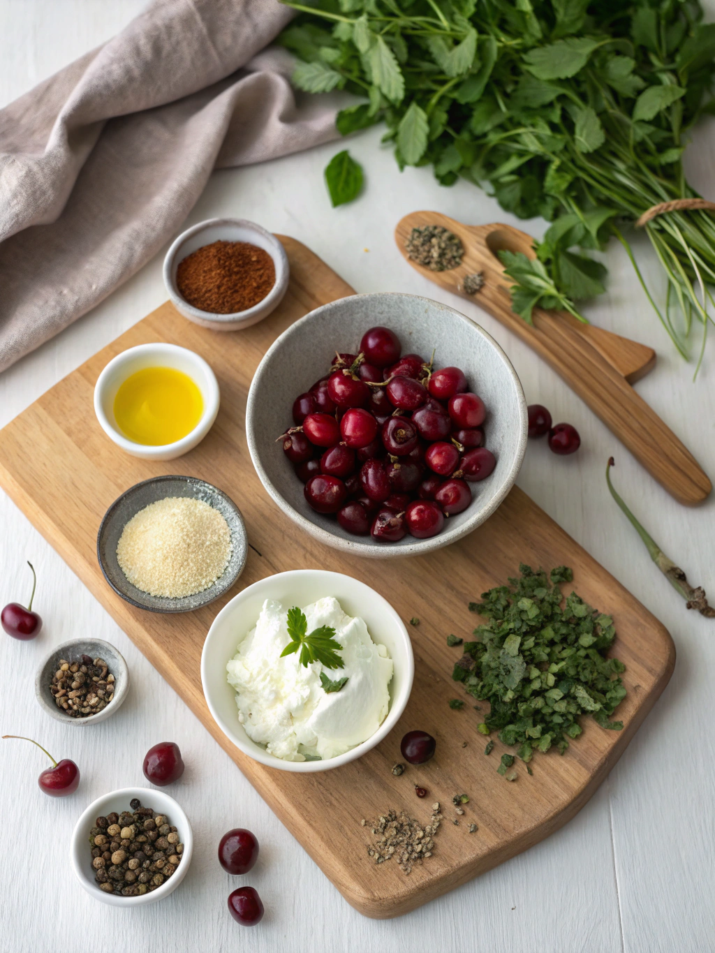Stracciatella-Kirsch-Torte maken ingredients