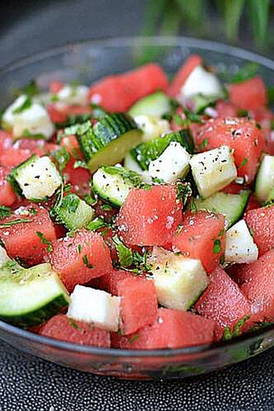 Wassermelonensalat Rezept Final Dish Presentation