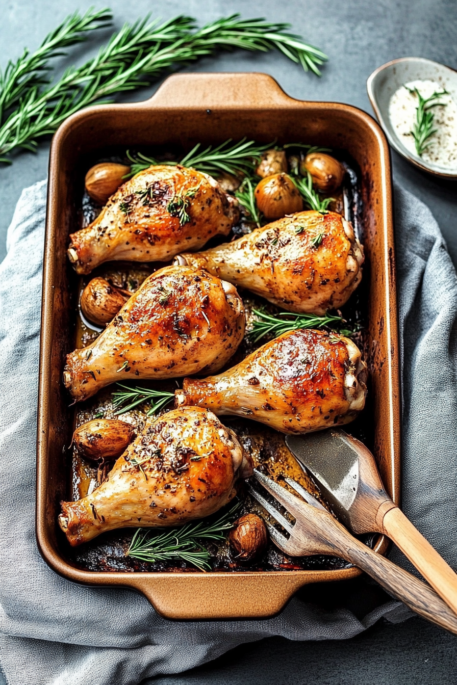 gebakken kippendijen Final Dish Presentation