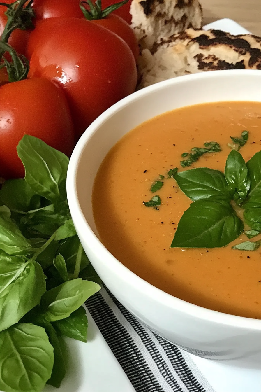 tomatensuppe met kokosmelch Final Dish Presentation