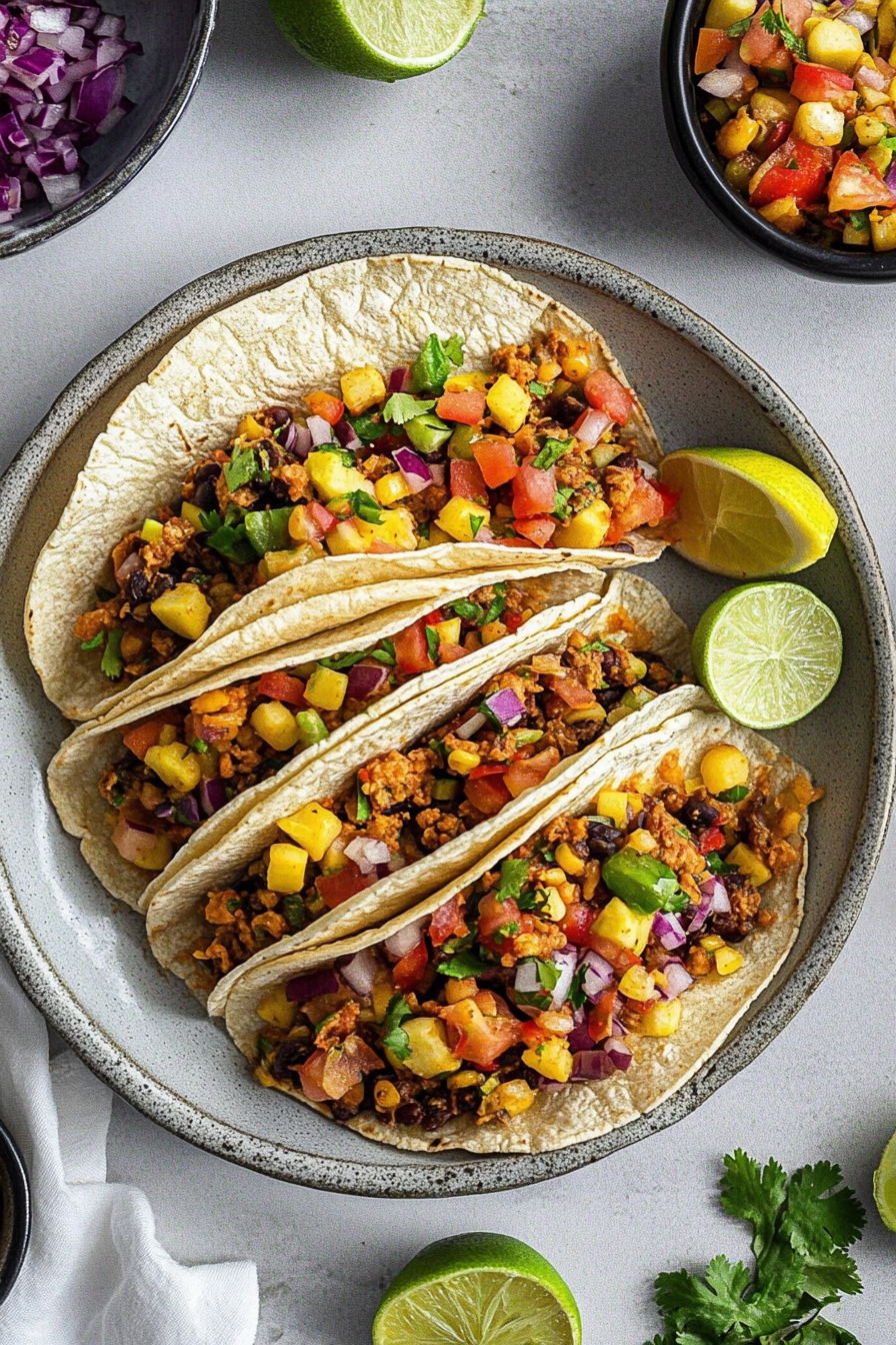 vegan tacos maken Final Dish Presentation