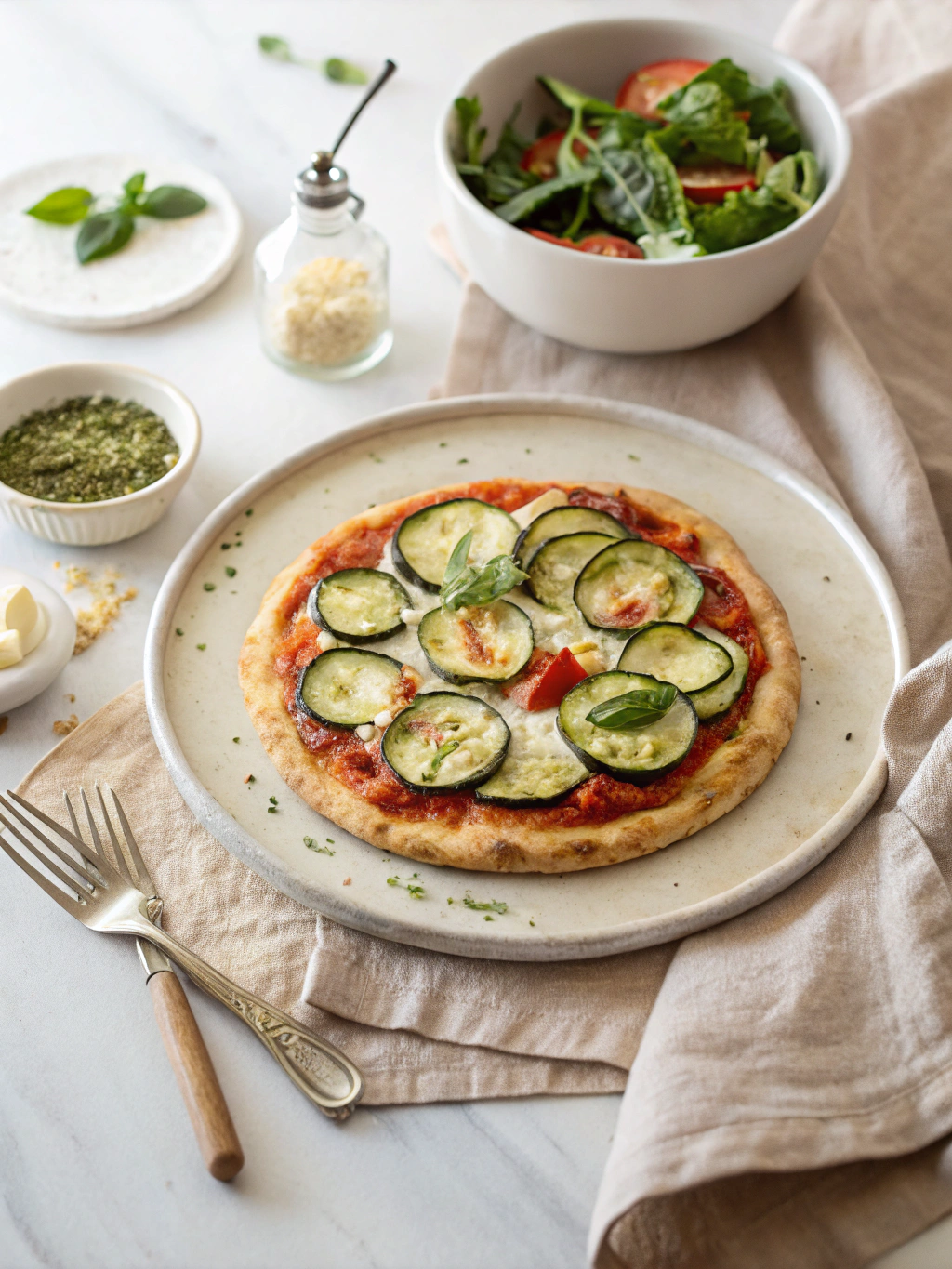 zucchini pizza serving suggestion